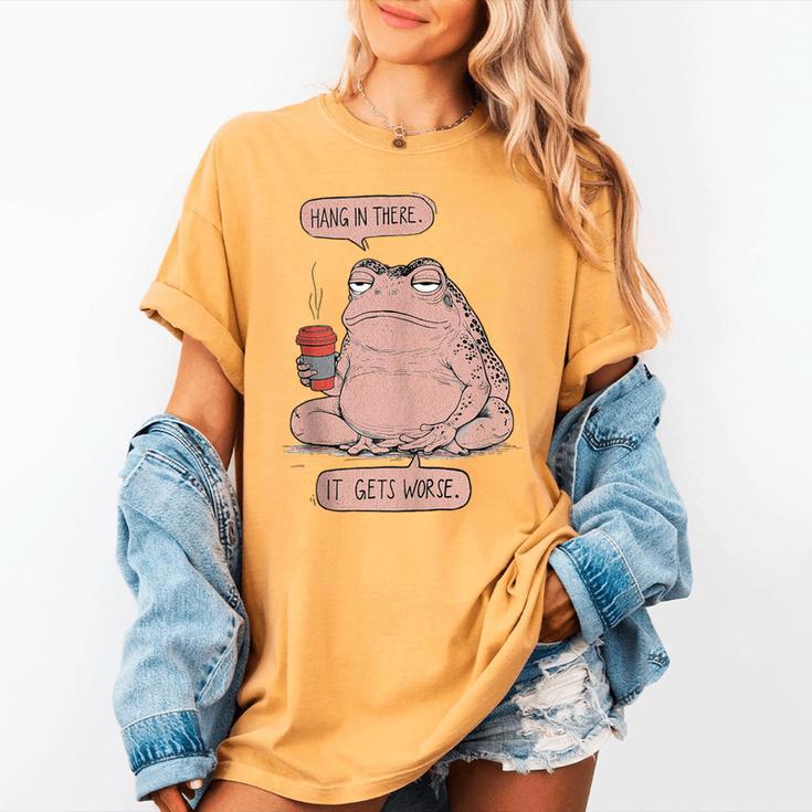 Hang In There It Gets Worse Introverts Anti Valentines Day Women's Comfort Colors T-Shirt