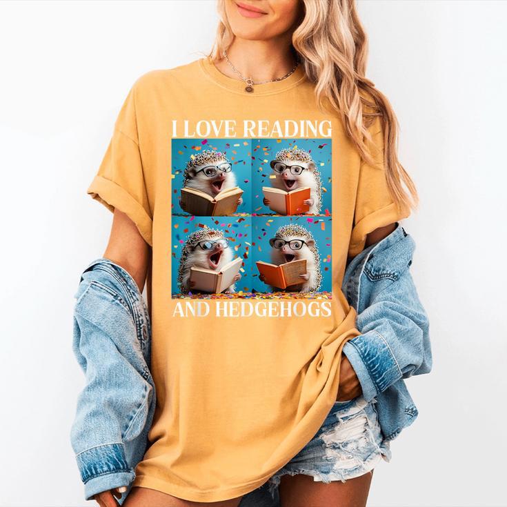 Hedgehog Love Reading And Hedgehogs Child Book Lover Women's Comfort Colors T-Shirt Hedgehog Love Reading And Hedgehogs Child Book Lover Women's Comfort Colors T-Shirt