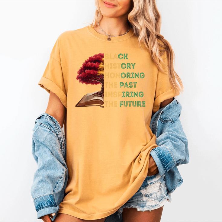 Honoring Past Inspiring Future History Month Tree Book Women's Comfort Colors T-Shirt