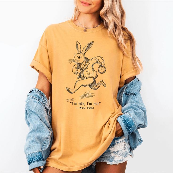 I'm Late I'm Late Rabbit From Alice Wonderland Book Women's Comfort Colors T-Shirt
