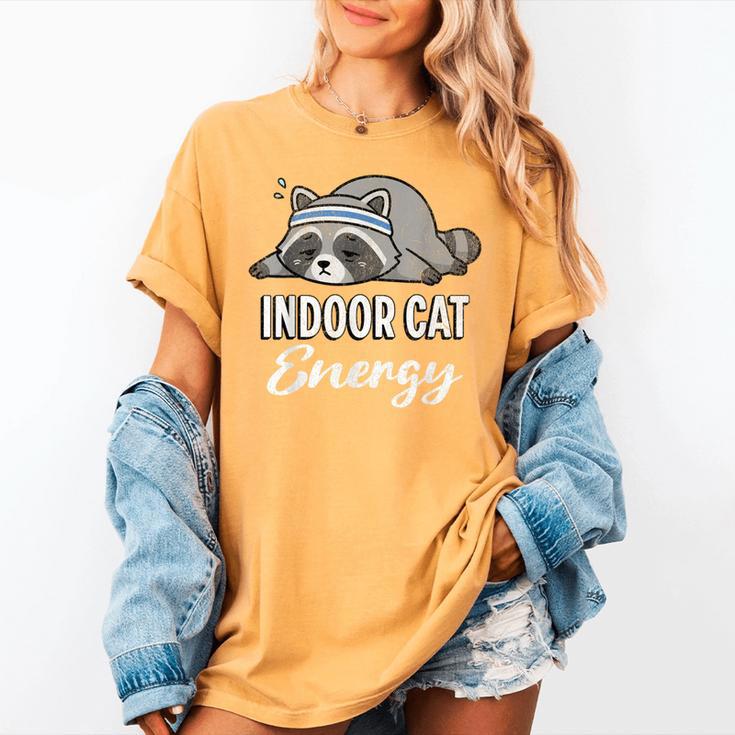 Indoor Cat Energy Raccoon Introvert Anti Social Mascot Women's Comfort Colors T-Shirt