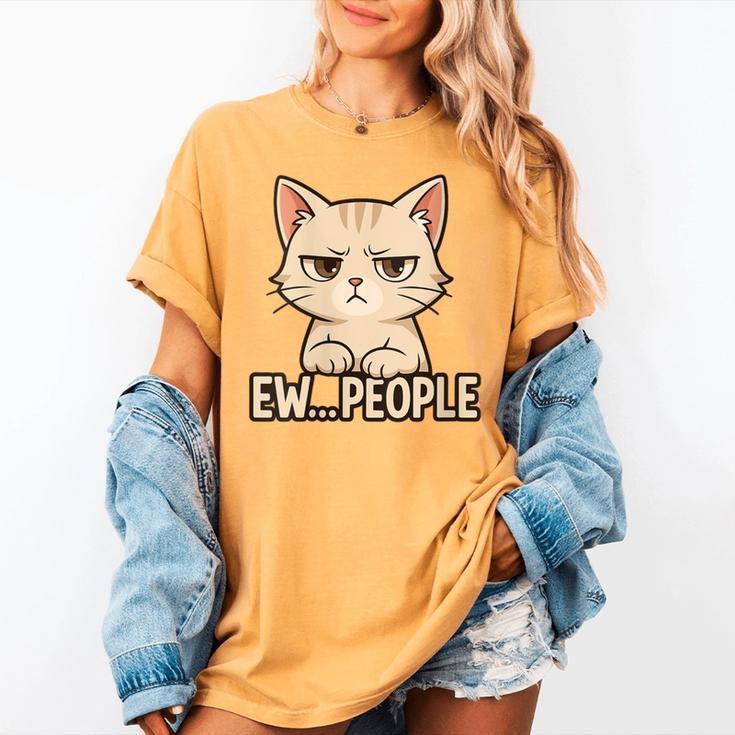 Introvert Anime Cat Ew People Women's Comfort Colors T-Shirt Introvert Anime Cat Ew People Women's Comfort Colors T-Shirt