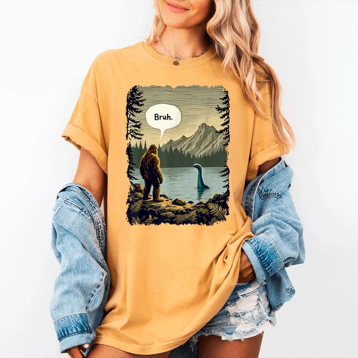 Introvert Bigfoot Sasquatch Loch Ness Monster Bruh Women's Comfort Colors T-Shirt