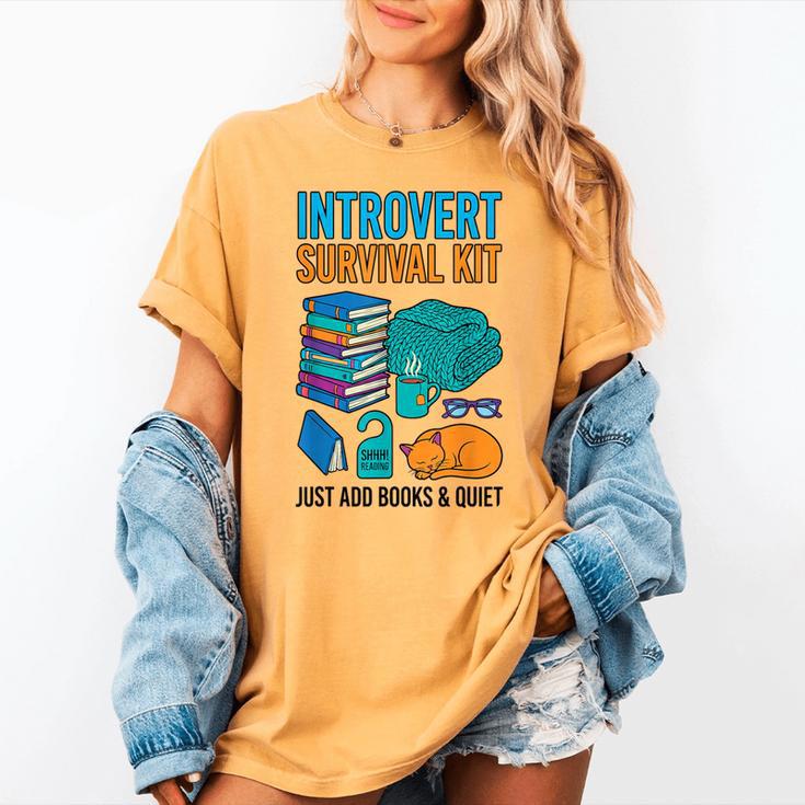Introvert Book Lover Introvert Survival Kit Women's Comfort Colors T-Shirt