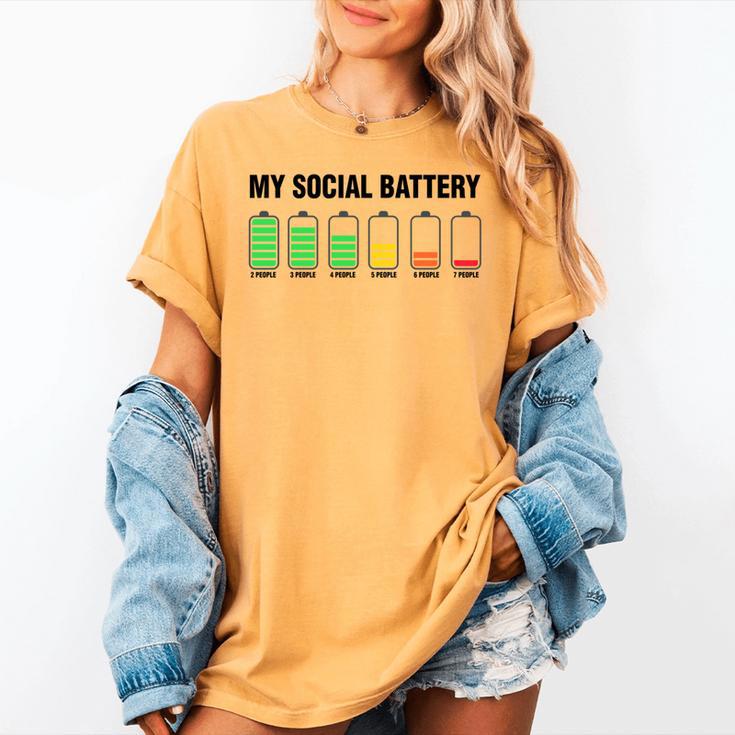 Introvert Cute My Social Battery Women's Comfort Colors T-Shirt Introvert Cute My Social Battery Women's Comfort Colors T-Shirt