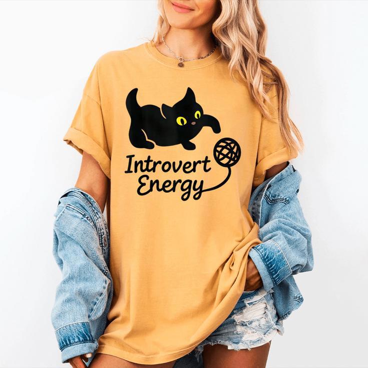 Introvert Energy Cat Love Cat Meme Women's Comfort Colors T-Shirt