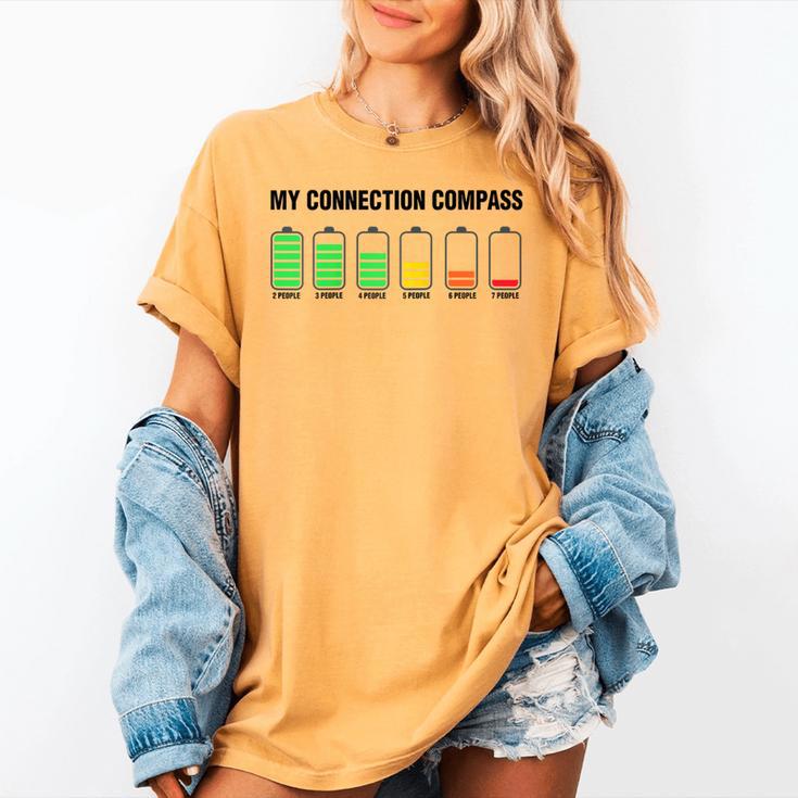 Introvert Low Battery My Connection Compass Raglan Baseball Tee Women's Comfort Colors T-Shirt