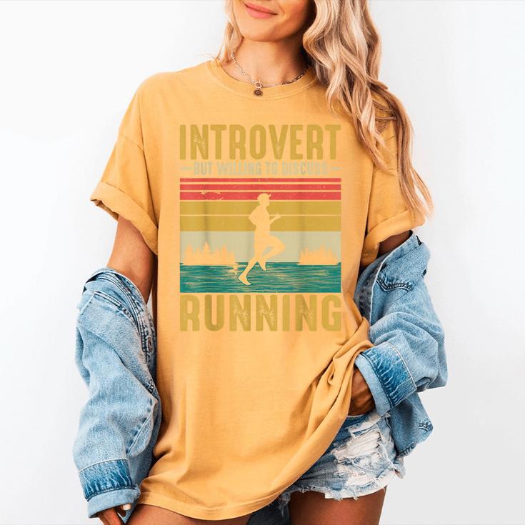 Introvert But Willing To Discuss Running Women's Comfort Colors T-Shirt Introvert But Willing To Discuss Running Women's Comfort Colors T-Shirt