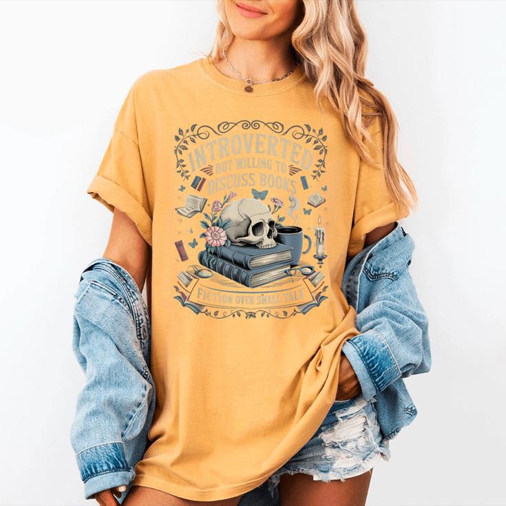 Introverted But Willing To Discuss Books Club Cozy Aesthetic Women's Comfort Colors T-Shirt Introverted But Willing To Discuss Books Club Cozy Aesthetic Women's Comfort Colors T-Shirt