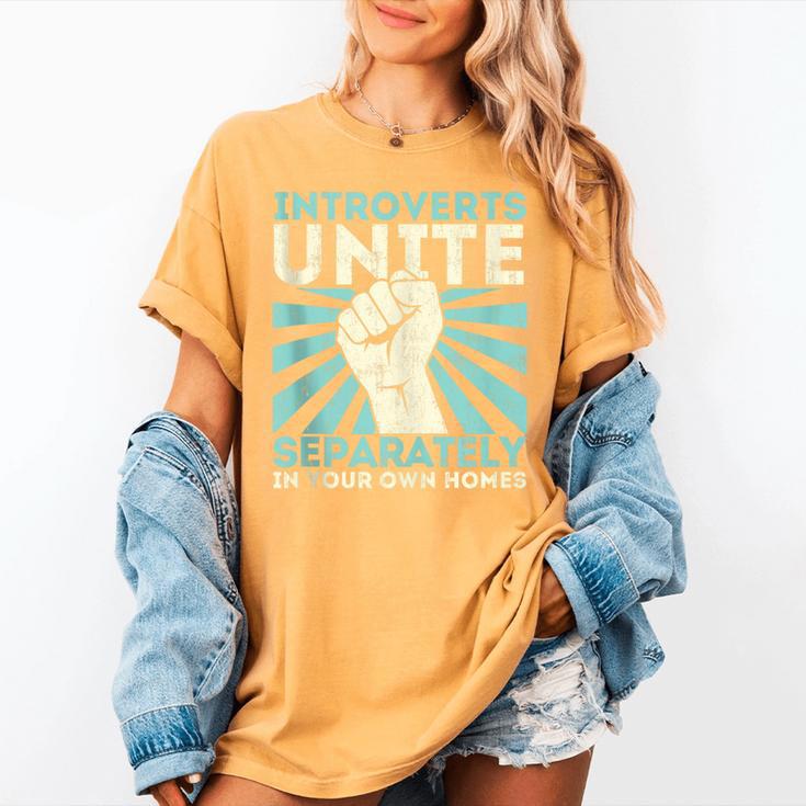 Introverts Unite Separately Introverted Antisocial Women's Comfort Colors T-Shirt Introverts Unite Separately Introverted Antisocial Women's Comfort Colors T-Shirt