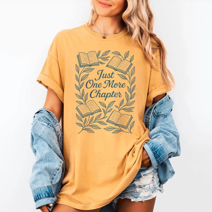 Just One More Chapter Blue Book Lover Reading Quote Women's Comfort Colors T-Shirt