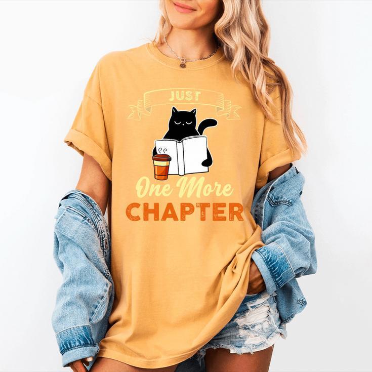 Just One More Chapter Fun Cat Coffee Reading Book Premium Tri-Blend Women's Comfort Colors T-Shirt