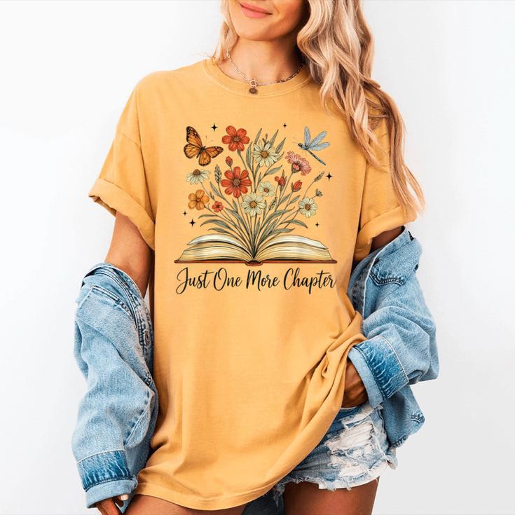 Just One More Chapter Open Book Flowers Women's Comfort Colors T-Shirt