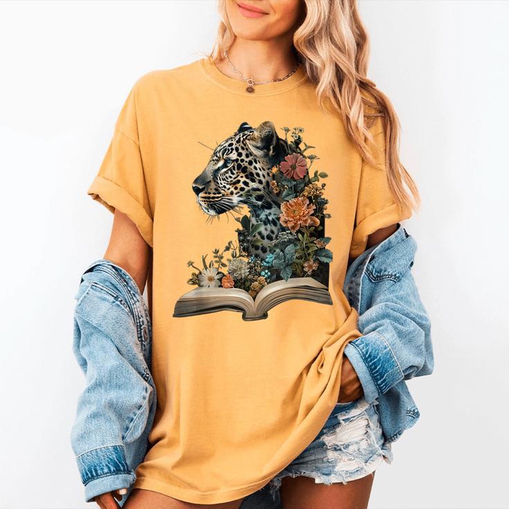 Leopard Book Flower Women's Comfort Colors T-Shirt