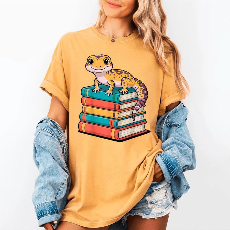 Leopard Gecko Book Lover Reading Women's Comfort Colors T-Shirt