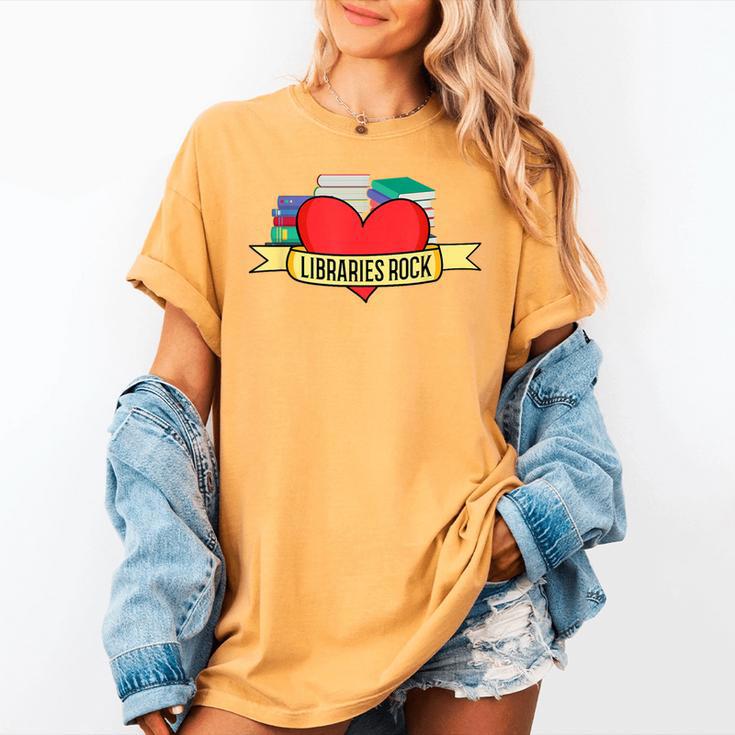 Librarian Library Assistant Libraries Rock Book Lover Women's Comfort Colors T-Shirt