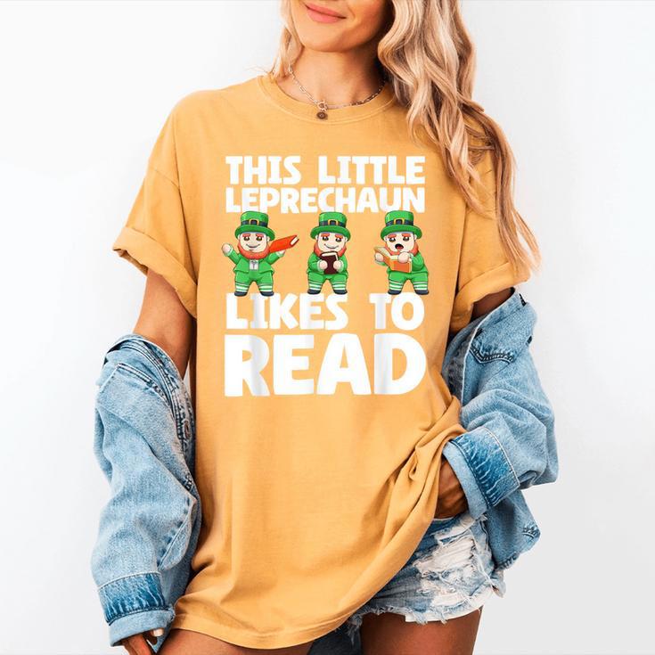 This Little Leprechaun Likes To Read St Patrick's Day Book Women's Comfort Colors T-Shirt This Little Leprechaun Likes To Read St Patrick's Day Book Women's Comfort Colors T-Shirt