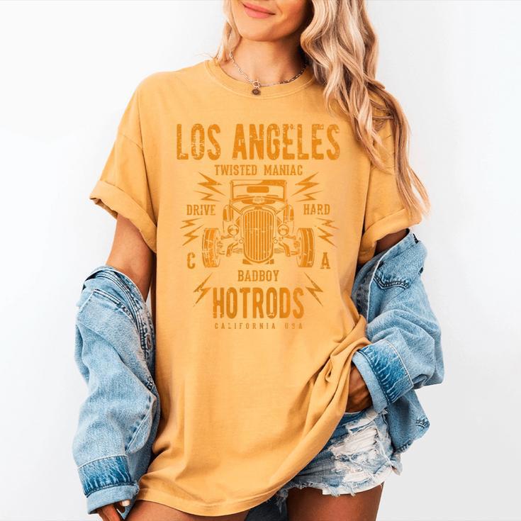 Los Angeles Hotrods Automotive Nostalgia Distressed Premium Tri-Blend Women's Comfort Colors T-Shirt
