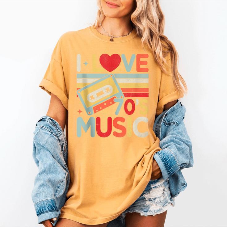 I Love 70's Music Retro Style Nostalgia Cassette 1970s Party Women's Comfort Colors T-Shirt