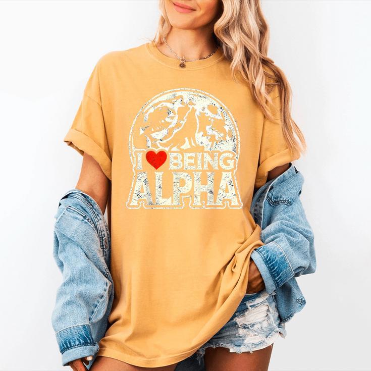 I Love Being Alpha Moonlit Wolf Meme Alpha Introvert Women's Comfort Colors T-Shirt