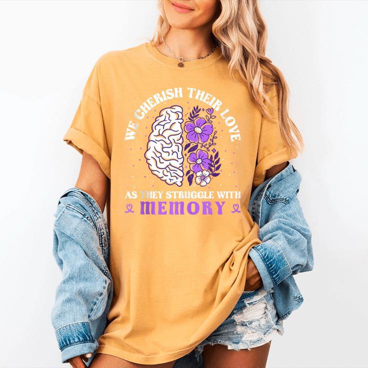 Love And Memory Floral Bain Inspirational Dementia Awareness Women's Comfort Colors T-Shirt