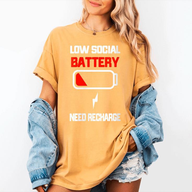 Low Social Battery Need Recharge Introvert Self-Care Women's Comfort Colors T-Shirt