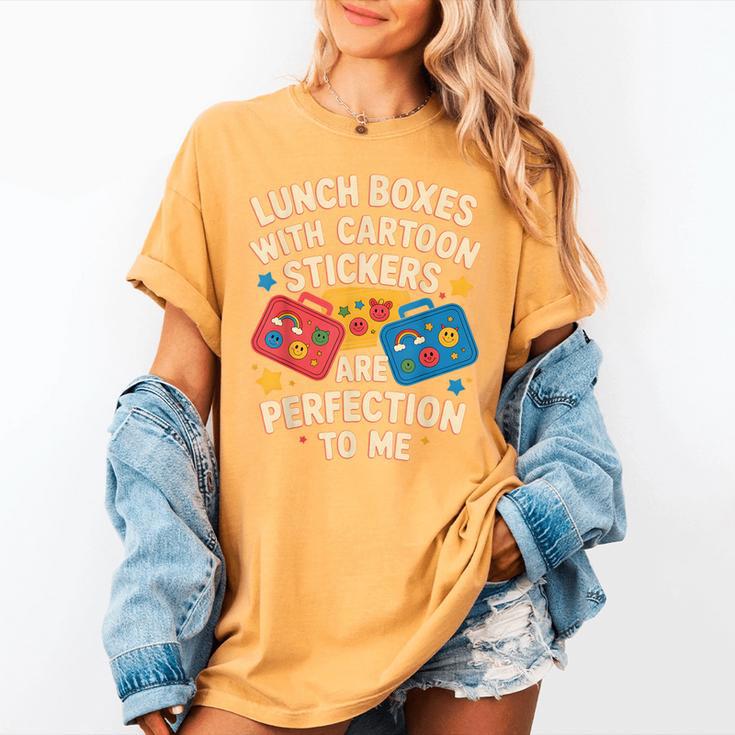 Lunch Boxes With Stickers Lunch Box Nostalgia Retro Women's Comfort Colors T-Shirt
