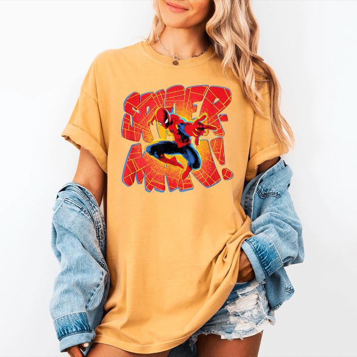Marvel Spider-Man Peter Parker Comic Book Letter Logo Women's Comfort Colors T-Shirt