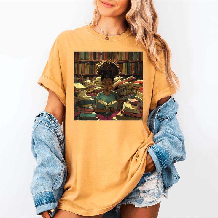 Melanin Afro Women Educated Reading Book History Girls Women's Comfort Colors T-Shirt Melanin Afro Women Educated Reading Book History Girls Women's Comfort Colors T-Shirt
