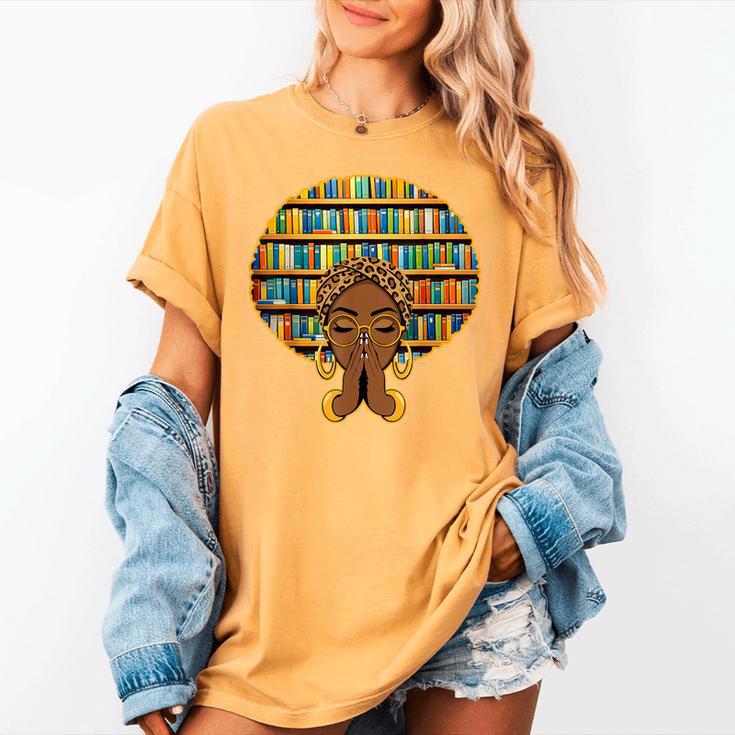 Melanin Afro Women Girl Book Librarian History African Women's Comfort Colors T-Shirt