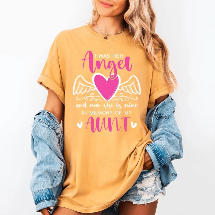 Memory Of My Aunt I Was Her Angel Now She Is Mine Heaven Women's Comfort Colors T-Shirt Memory Of My Aunt I Was Her Angel Now She Is Mine Heaven Women's Comfort Colors T-Shirt