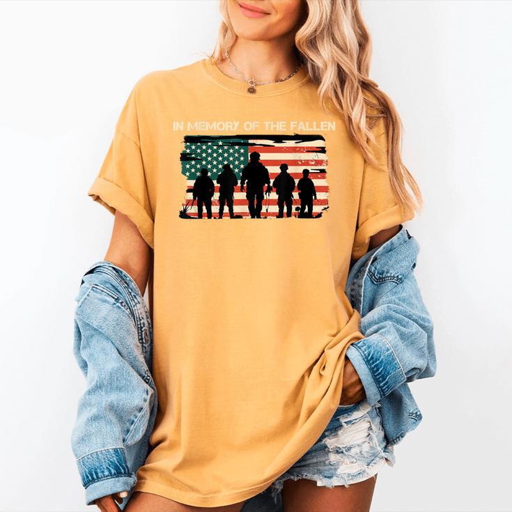 In Memory Of The Fallen American Flag USA Veterans Day Women's Comfort Colors T-Shirt In Memory Of The Fallen American Flag USA Veterans Day Women's Comfort Colors T-Shirt