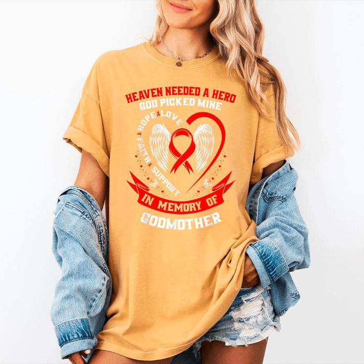 In Memory Godmother Heart Disease Awareness Month Memorial Women's Comfort Colors T-Shirt In Memory Godmother Heart Disease Awareness Month Memorial Women's Comfort Colors T-Shirt