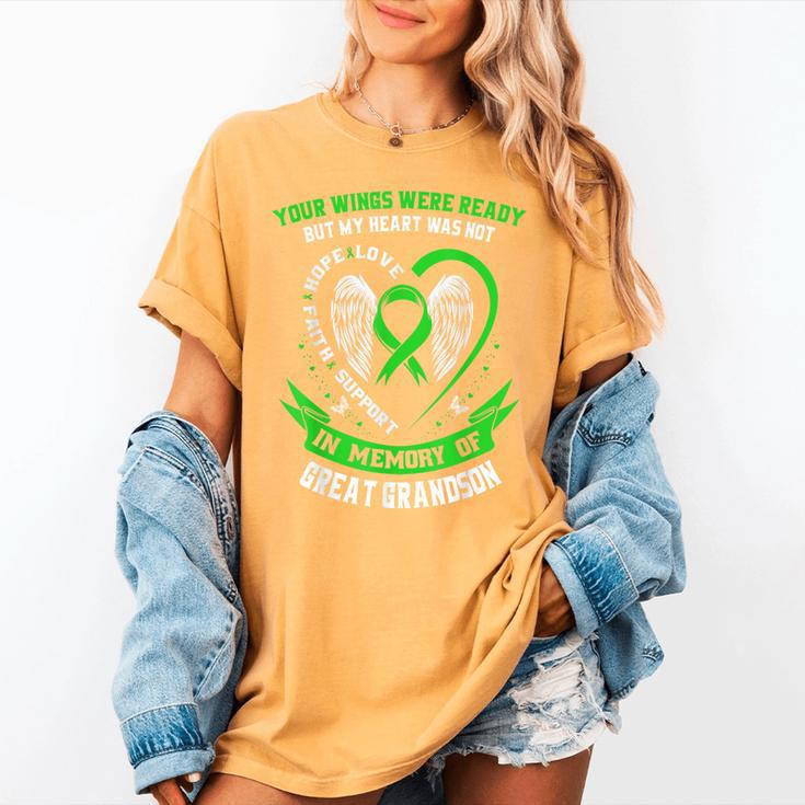 In Memory Of Great Grandson Non Hodgkins Lymphoma Awareness Women's Comfort Colors T-Shirt