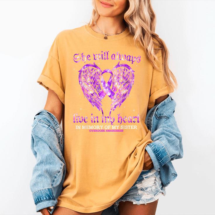 In Memory Of My Sister Overdose Awareness Angel Wing Women's Comfort Colors T-Shirt In Memory Of My Sister Overdose Awareness Angel Wing Women's Comfort Colors T-Shirt