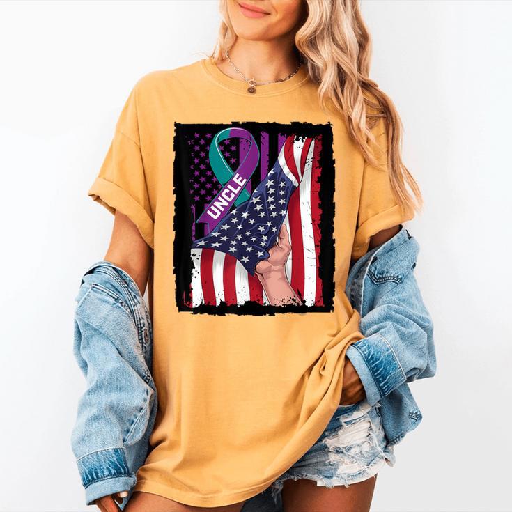 In Memory Of My Uncle Suicide Awareness American Flag Women Kids Men Women's Comfort Colors T-Shirt In Memory Of My Uncle Suicide Awareness American Flag Women Kids Men Women's Comfort Colors T-Shirt
