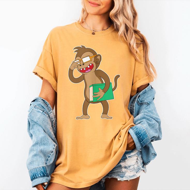 Monkey With a Book Women's Comfort Colors T-Shirt