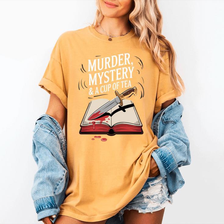 Murder Mystery And a Cup Of Tea Book Humor Women's Comfort Colors T-Shirt