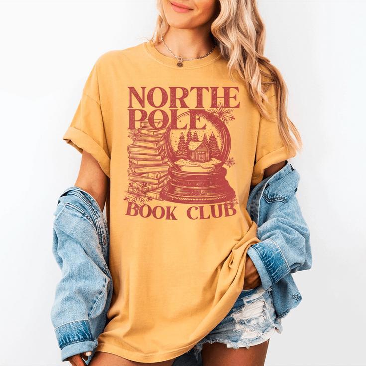 North Pole Book Club Christmas Women's Comfort Colors T-Shirt North Pole Book Club Christmas Women's Comfort Colors T-Shirt