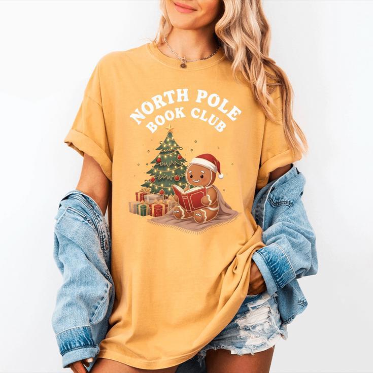 North Pole Book Club Gingerbread Christmas Reading Women's Comfort Colors T-Shirt