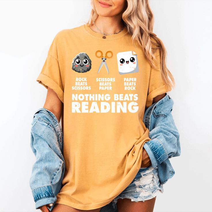 Nothing Beats Reading Bookworm Librarian Book Nerd Women's Comfort Colors T-Shirt