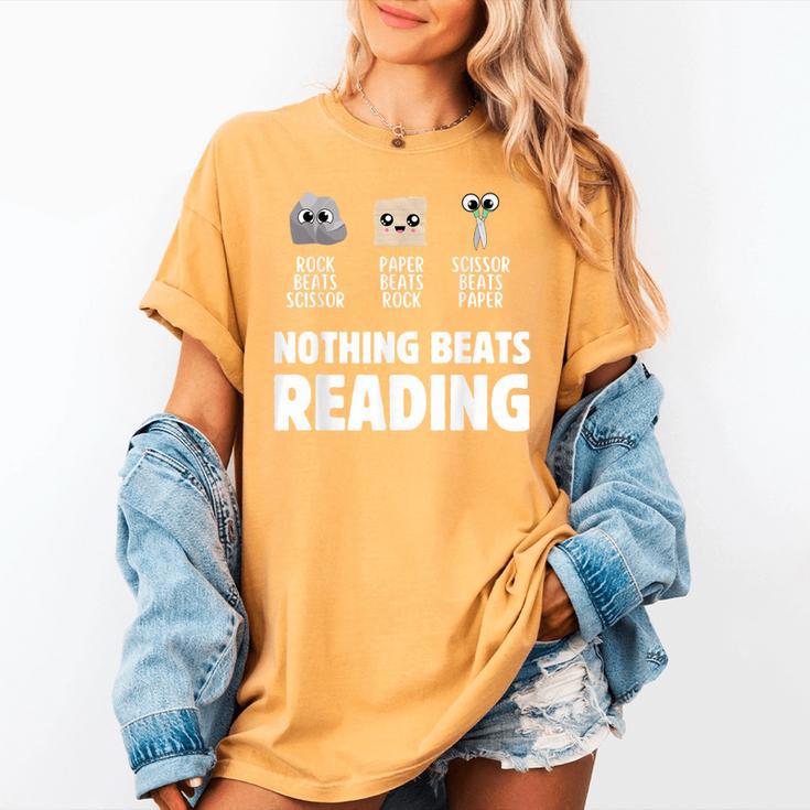 Nothing Beats Reading Librarian Book Bookworm Women's Comfort Colors T-Shirt