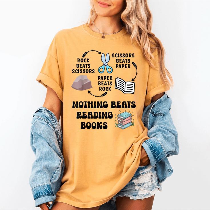 Nothing Beats Reading Rock Paper Scissors Reader Book Lover Women's Comfort Colors T-Shirt Nothing Beats Reading Rock Paper Scissors Reader Book Lover Women's Comfort Colors T-Shirt
