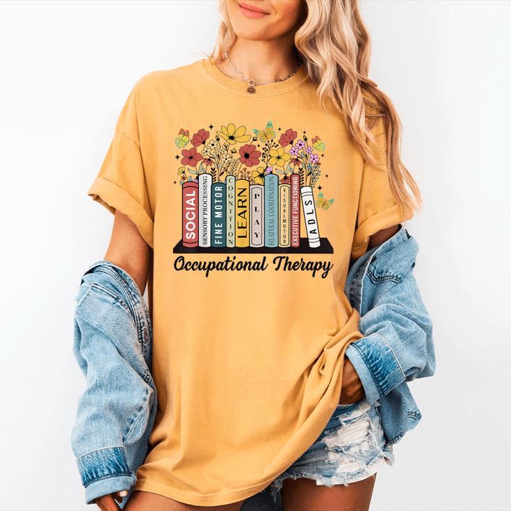 Occupational Therapy Wildflower Book OT Therapist Assistant Women's Comfort Colors T-Shirt Occupational Therapy Wildflower Book OT Therapist Assistant Women's Comfort Colors T-Shirt