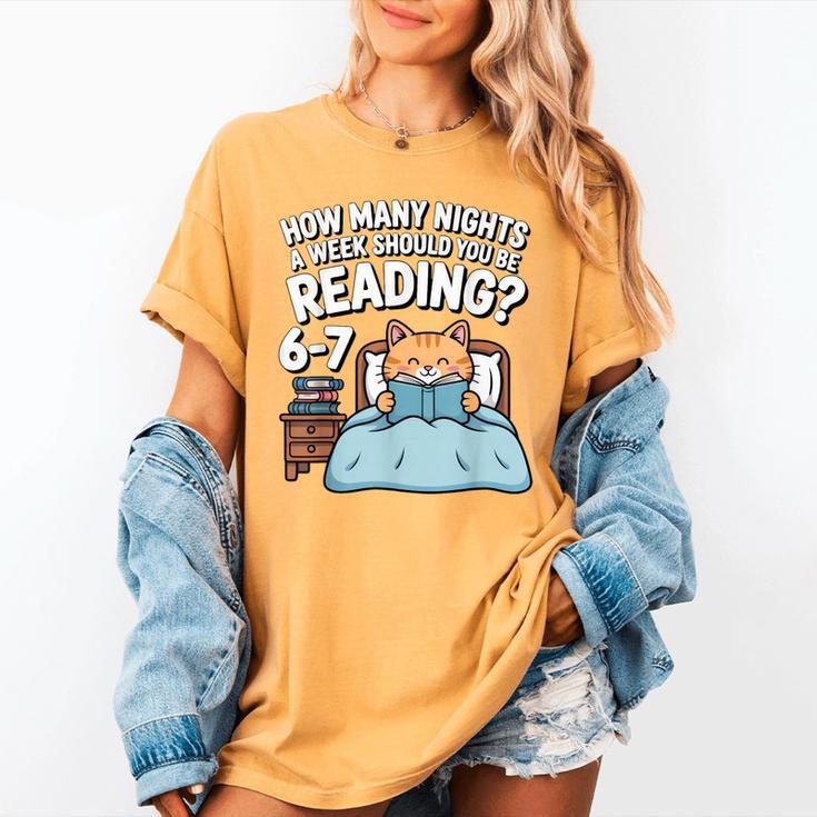 Orange Cat Reading Book 67 Six Seven Meme Women's Comfort Colors T-Shirt Orange Cat Reading Book 67 Six Seven Meme Women's Comfort Colors T-Shirt
