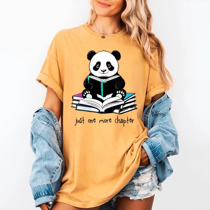 Panda Reading Chapter Books Women's Comfort Colors T-Shirt Panda Reading Chapter Books Women's Comfort Colors T-Shirt