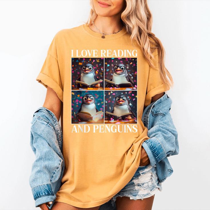 Penguin Love Reading And Penguins Child Book Lover Women's Comfort Colors T-Shirt Penguin Love Reading And Penguins Child Book Lover Women's Comfort Colors T-Shirt