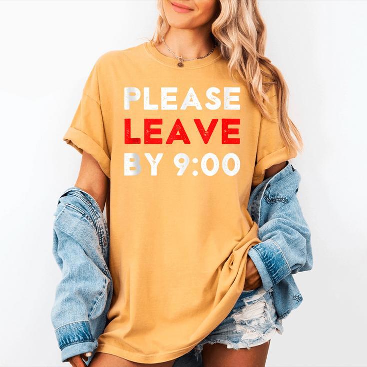 Please Leave By 9 Introvert Party Anti-Social Birthday Women's Comfort Colors T-Shirt
