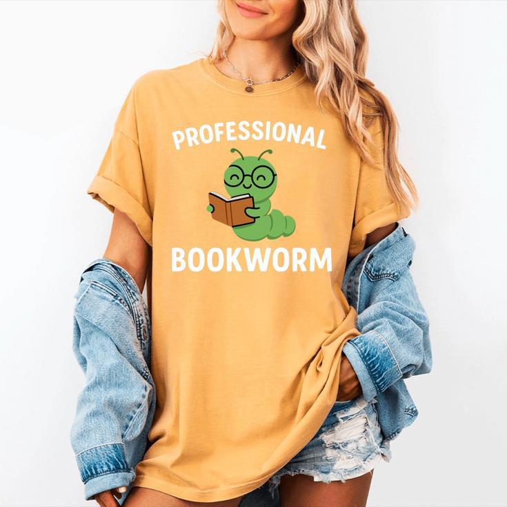 Professional Bookworm Reading Lover Cute Worm Glasses Book Women's Comfort Colors T-Shirt Professional Bookworm Reading Lover Cute Worm Glasses Book Women's Comfort Colors T-Shirt