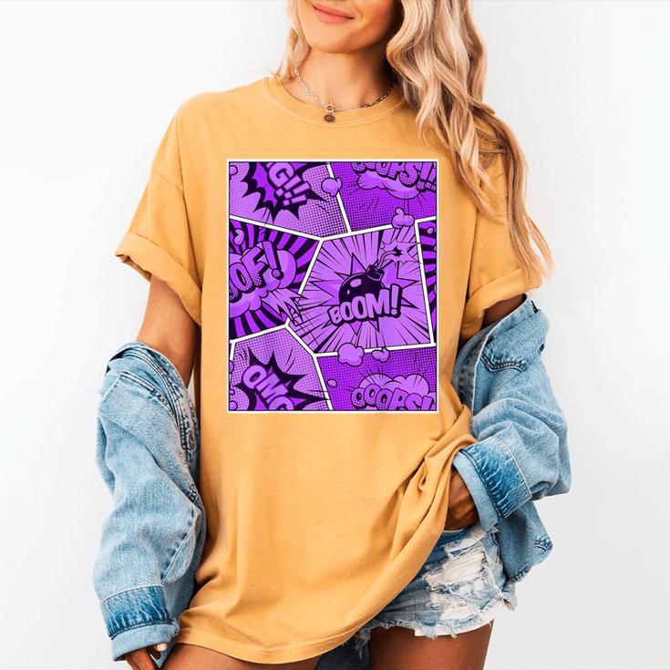 Purple Comic Book Purple Color Graphic Women's Comfort Colors T-Shirt